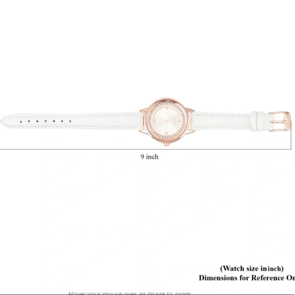 White Watch with White Austrian Crystals